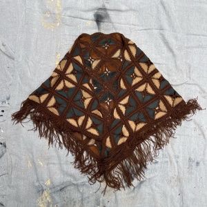 Fairy core whimsygoth leather crochet shawl